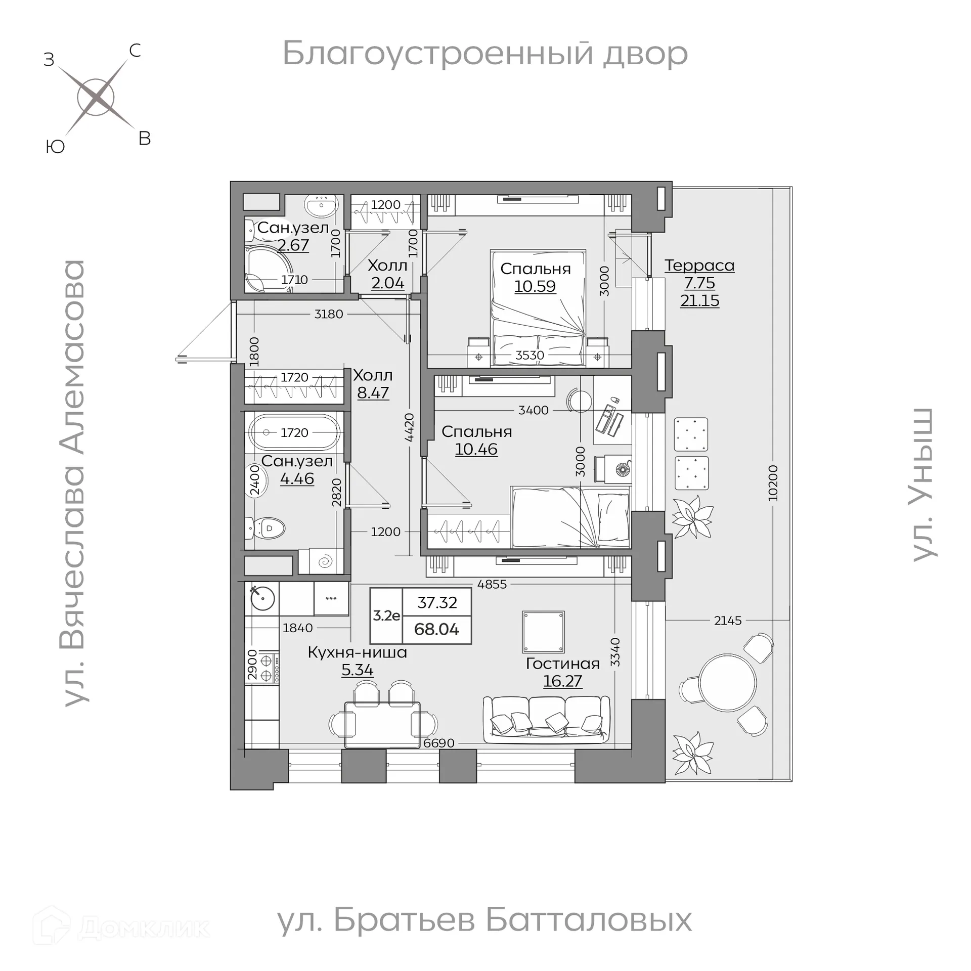 Фото квартиры в ЖК Батталовский