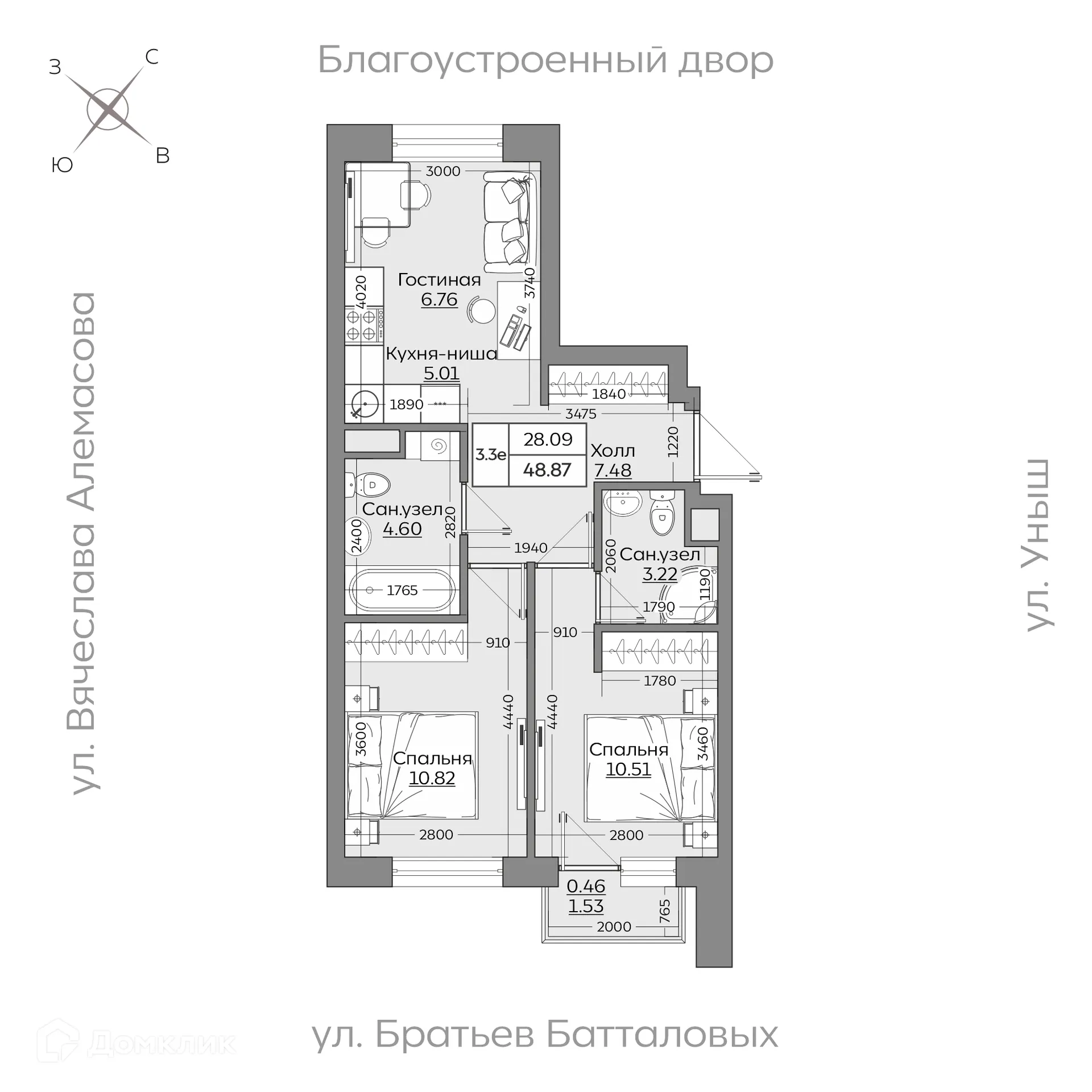 Фото квартиры в ЖК Батталовский