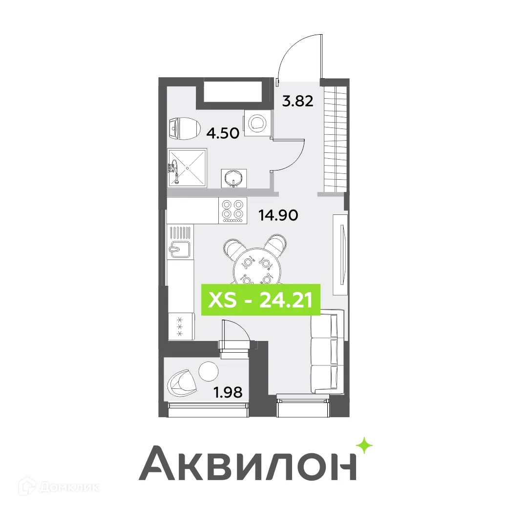 Фото квартиры в ЖК Аквилон Leaves (Аквилон Ливз)
