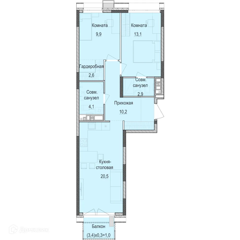 Фото квартиры в ЖК ПаркМаяк