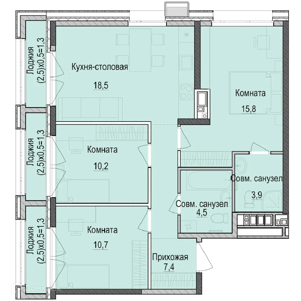 Фото квартиры в ЖК ПаркМаяк