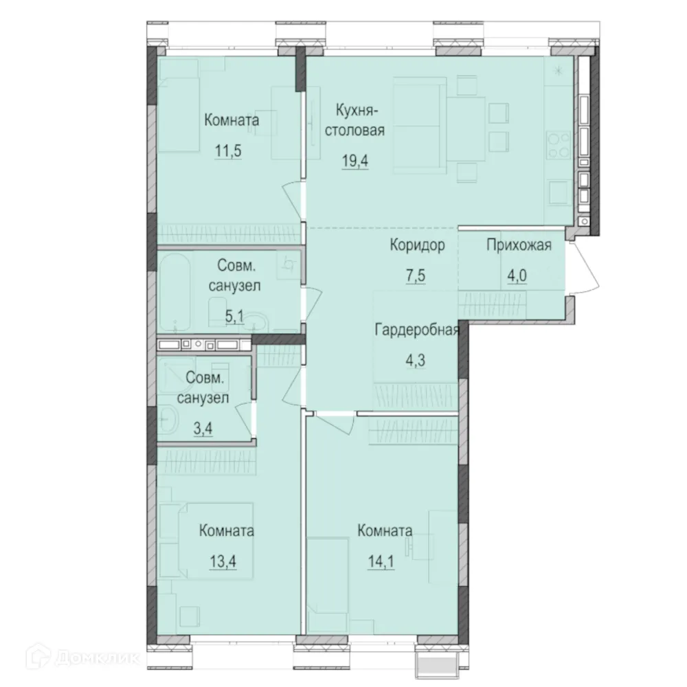 Фото квартиры в ЖК ПаркМаяк