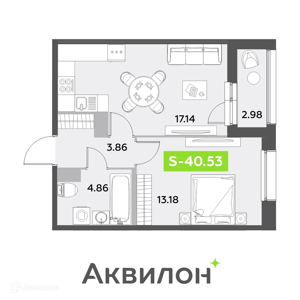 Фото квартиры в ЖК Аквилон Leaves (Аквилон Ливз)