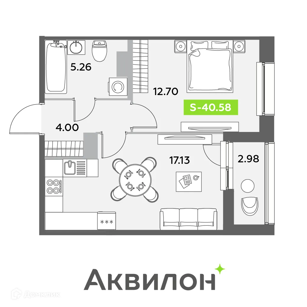 Фото квартиры в ЖК Аквилон Leaves (Аквилон Ливз)