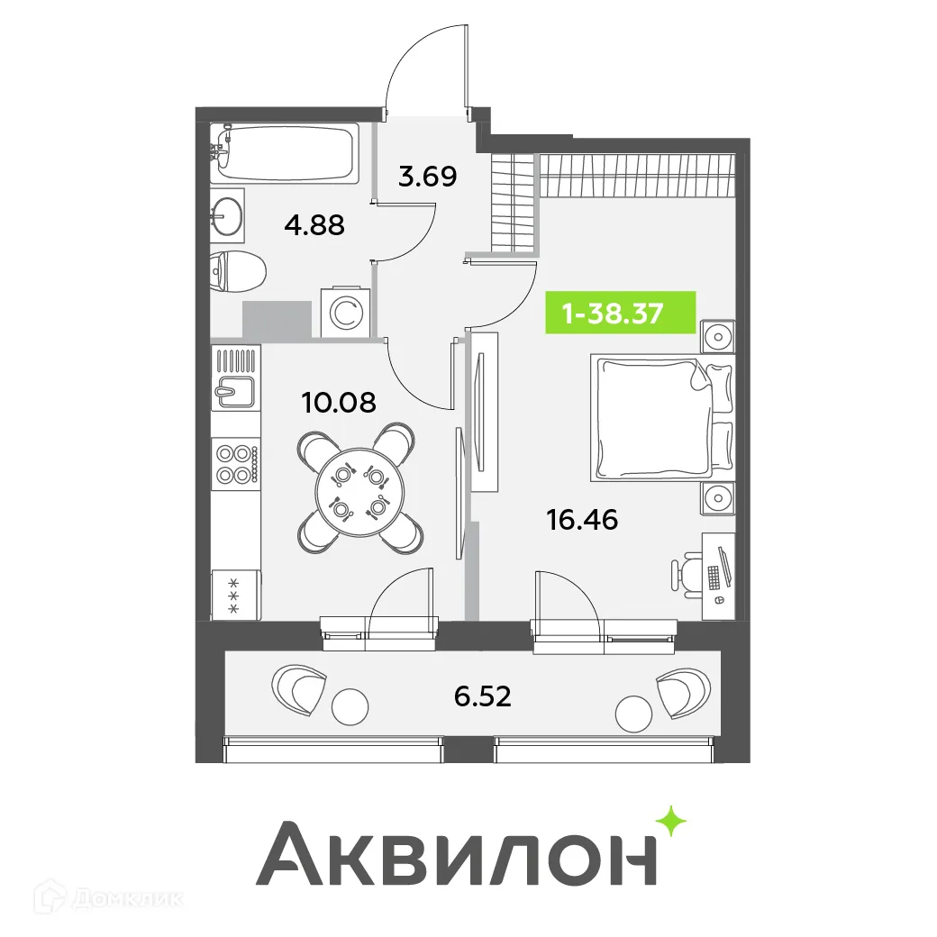Фото квартиры в ЖК Аквилон Leaves (Аквилон Ливз)