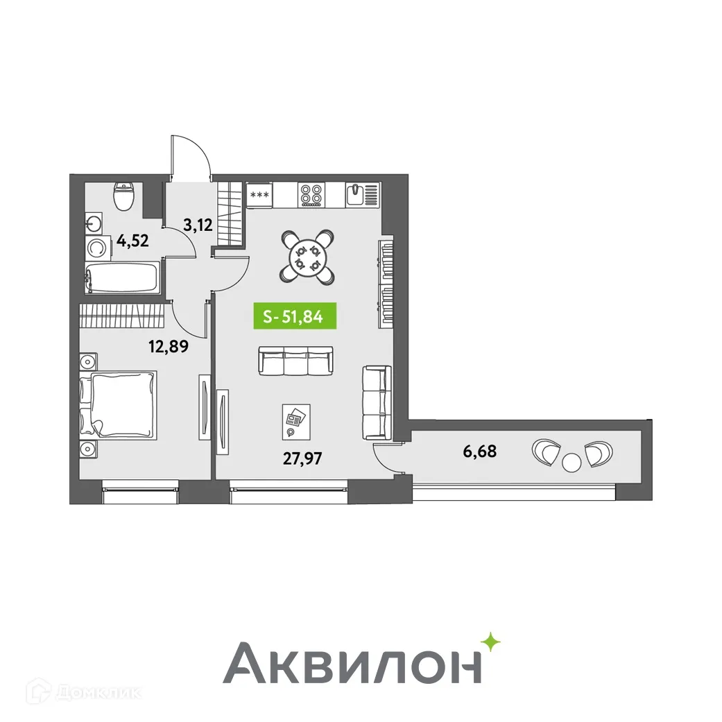 Фото квартиры в ЖК Аквилон Leaves (Аквилон Ливз)