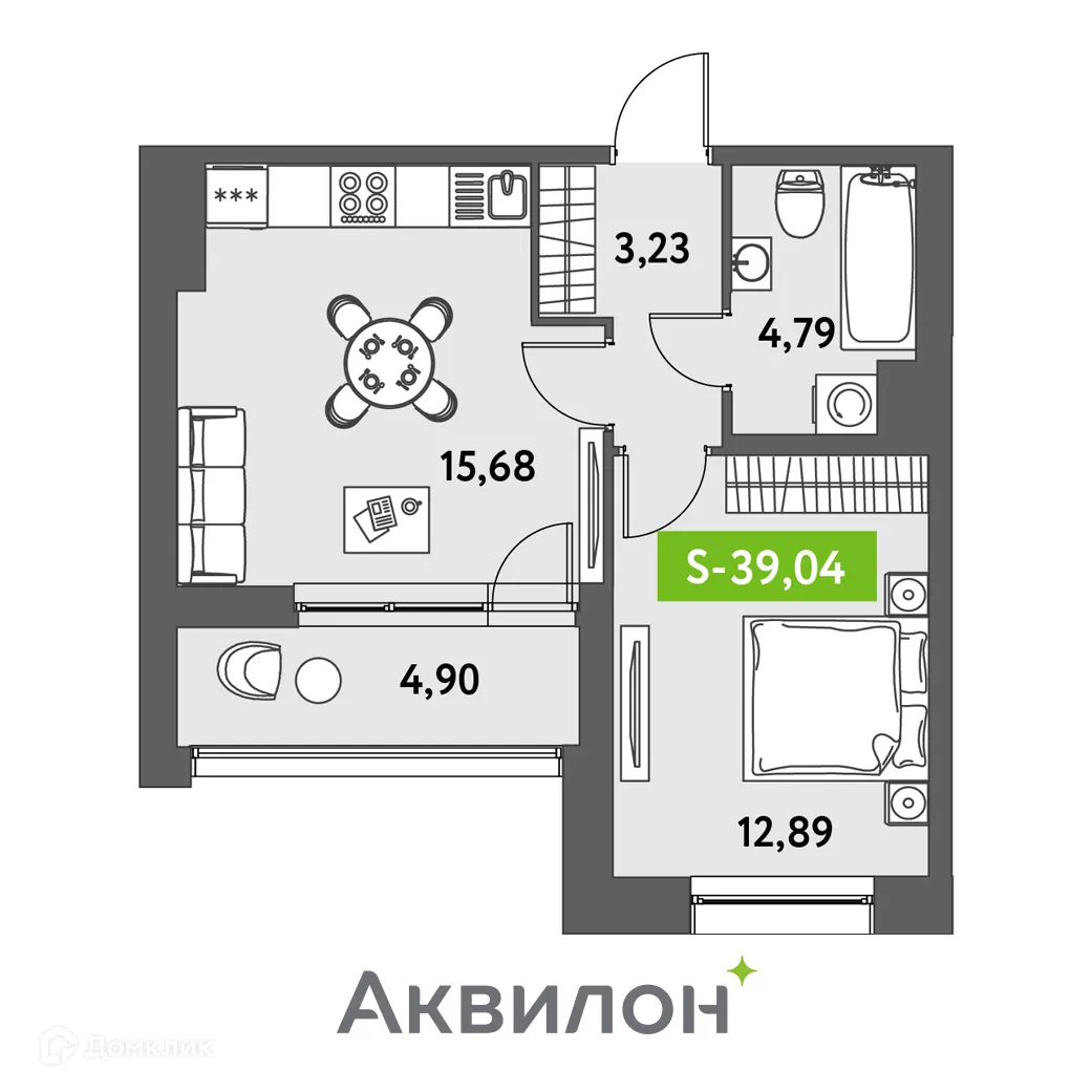 Фото квартиры в ЖК Аквилон Leaves (Аквилон Ливз)