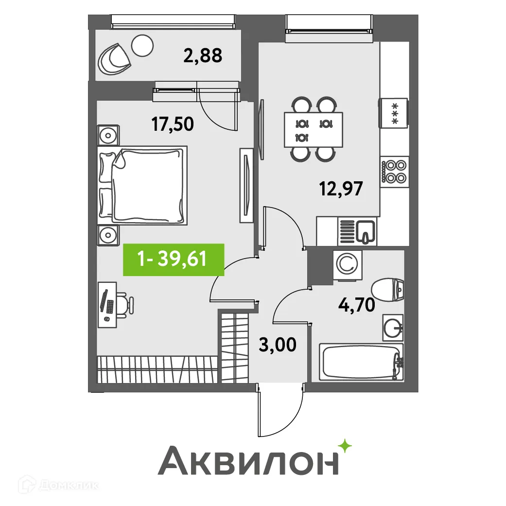 Фото квартиры в ЖК Аквилон Leaves (Аквилон Ливз)
