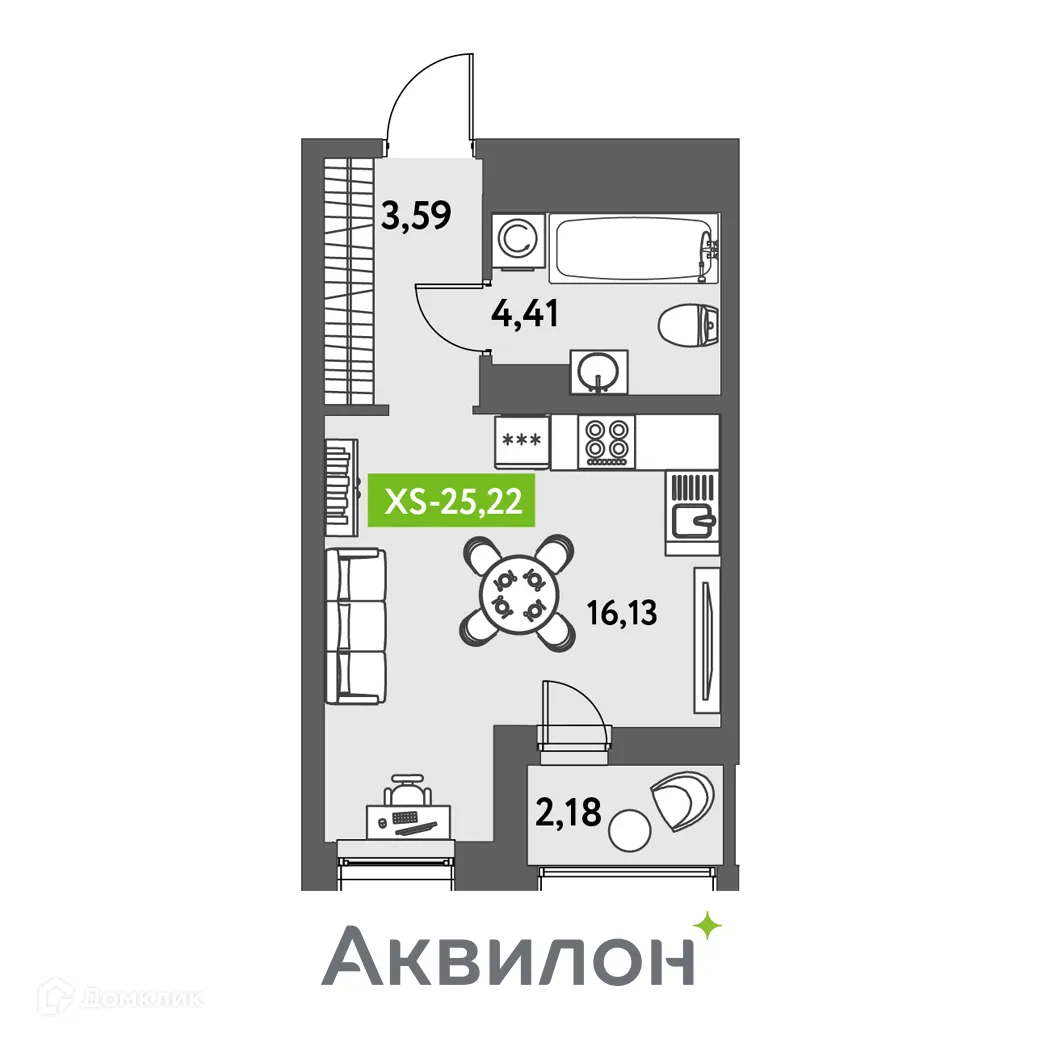 Фото квартиры в ЖК Аквилон Leaves (Аквилон Ливз)