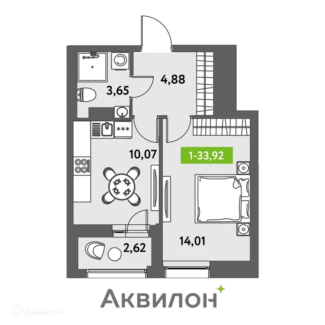 Фото квартиры в ЖК Аквилон Leaves (Аквилон Ливз)