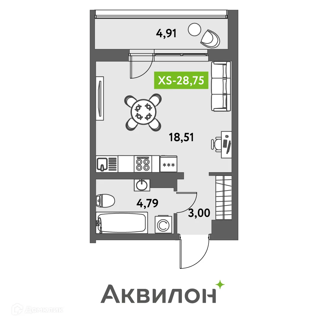 Фото квартиры в ЖК Аквилон Leaves (Аквилон Ливз)