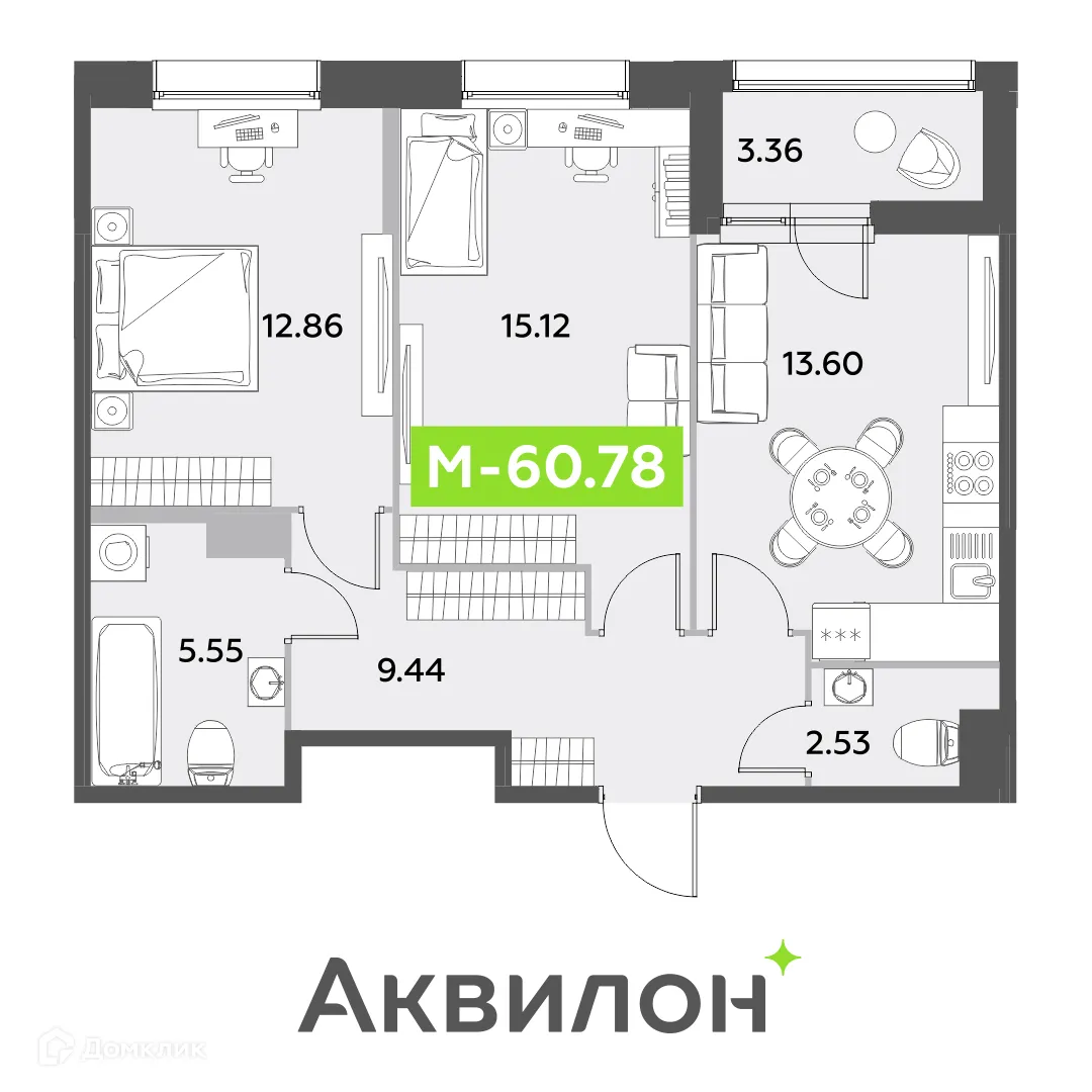 Фото квартиры в ЖК Аквилон Leaves (Аквилон Ливз)