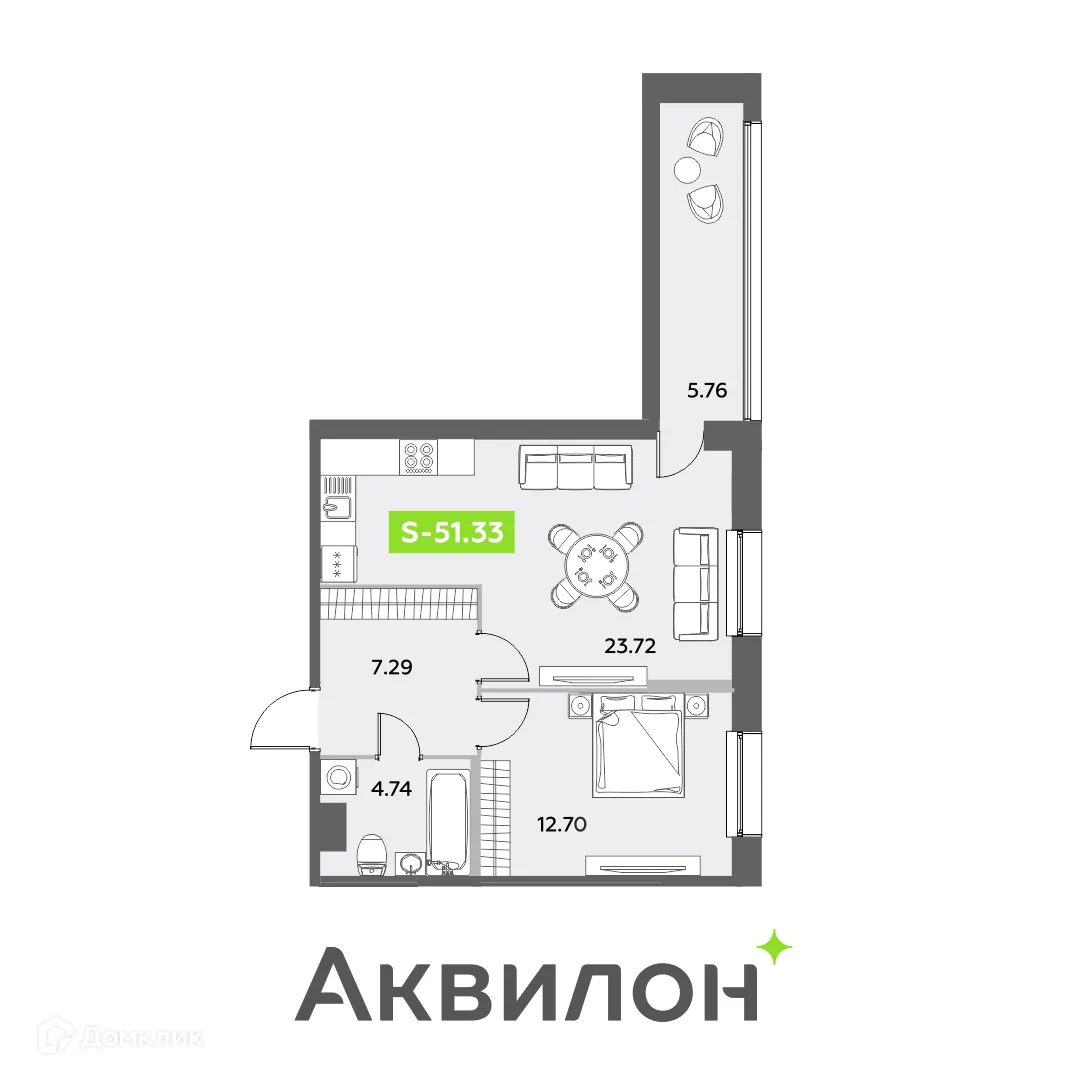 Фото квартиры в ЖК Аквилон Leaves (Аквилон Ливз)