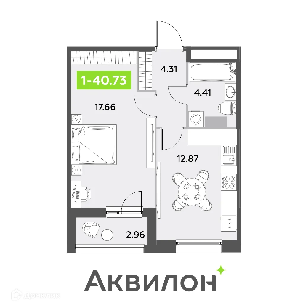 Фото квартиры в ЖК Аквилон Leaves (Аквилон Ливз)