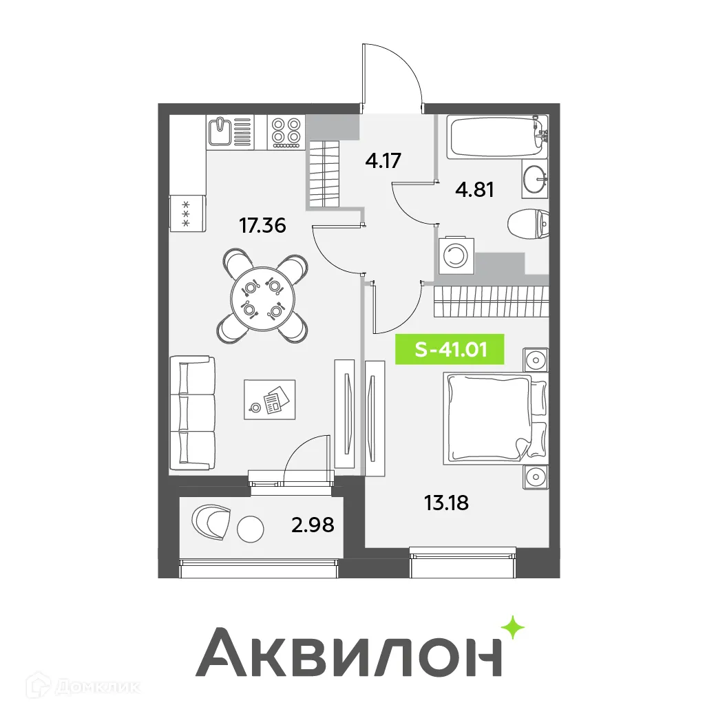 Фото квартиры в ЖК Аквилон Leaves (Аквилон Ливз)