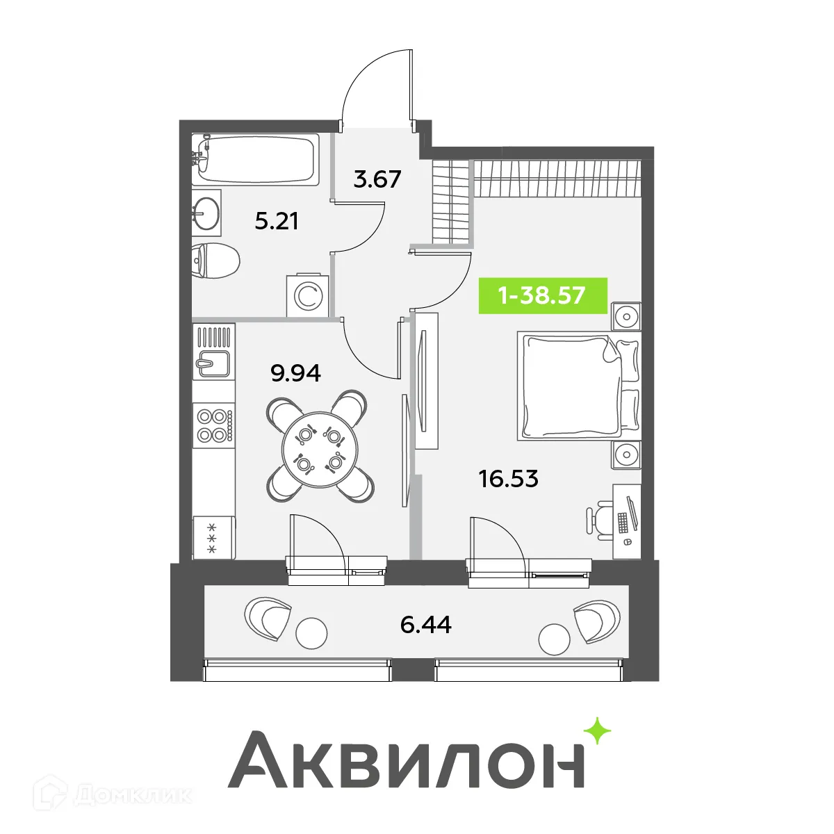Фото квартиры в ЖК Аквилон Leaves (Аквилон Ливз)