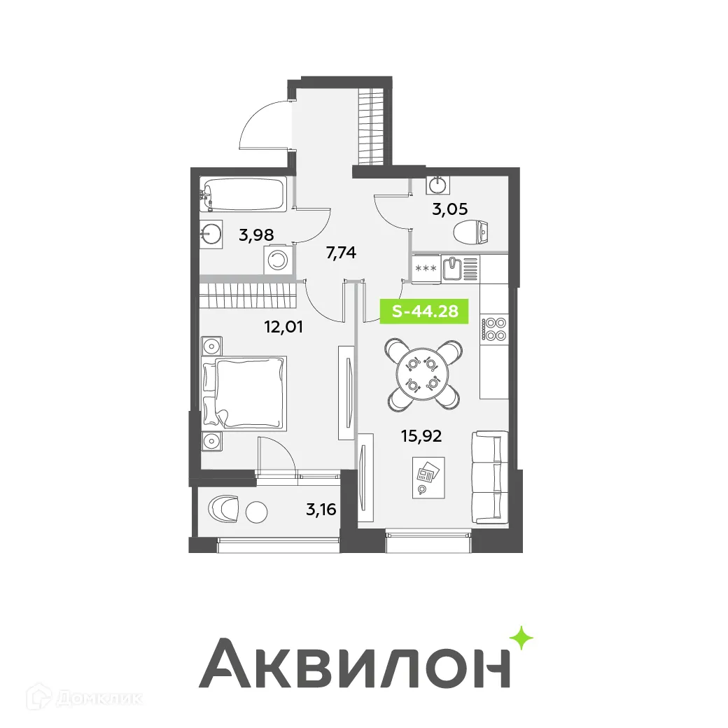 Фото квартиры в ЖК Аквилон Leaves (Аквилон Ливз)