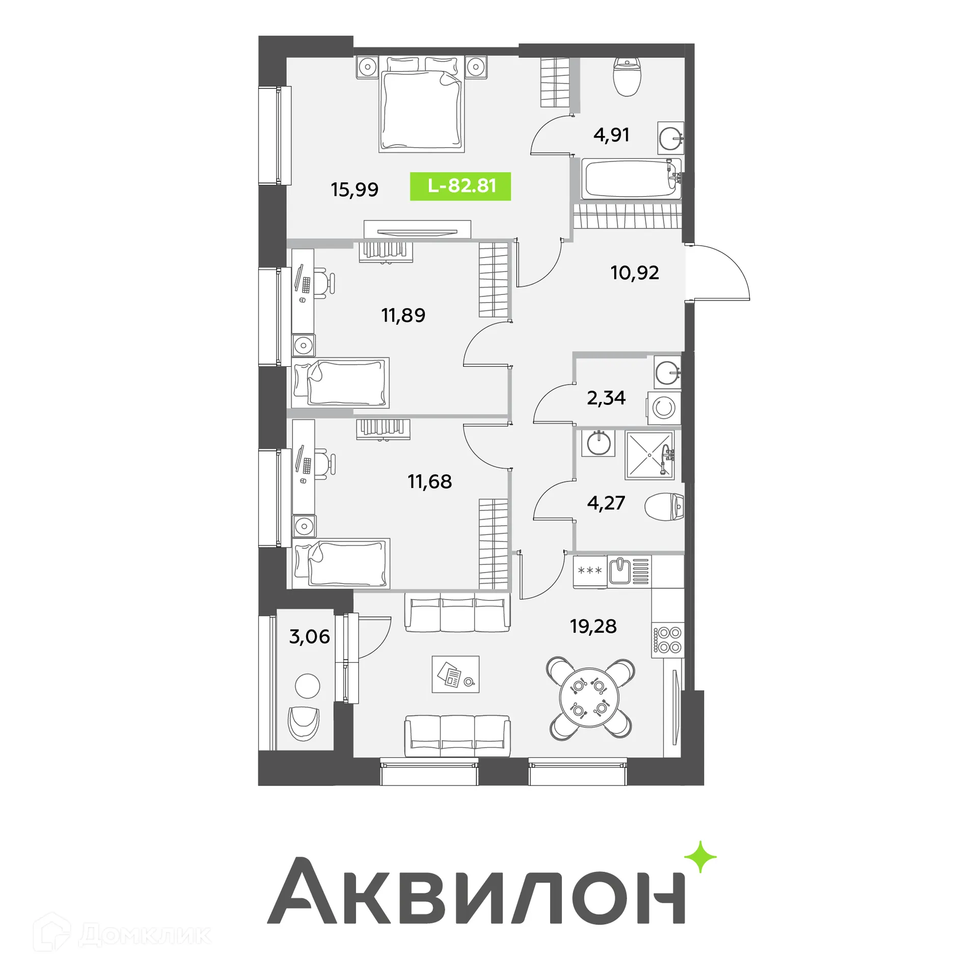 Фото квартиры в ЖК Аквилон Leaves (Аквилон Ливз)