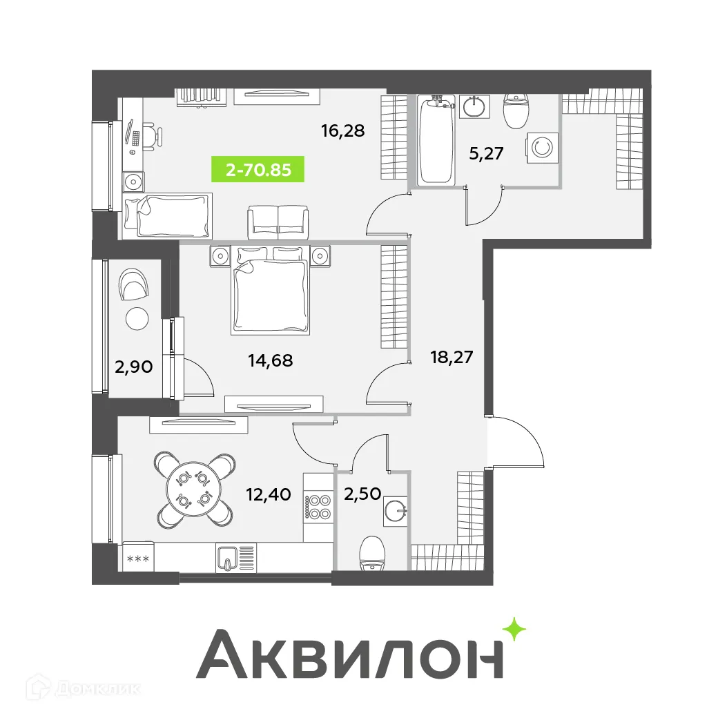 Фото квартиры в ЖК Аквилон Leaves (Аквилон Ливз)