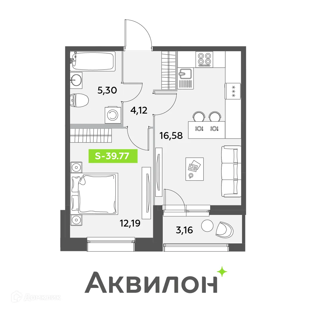 Фото квартиры в ЖК Аквилон Leaves (Аквилон Ливз)