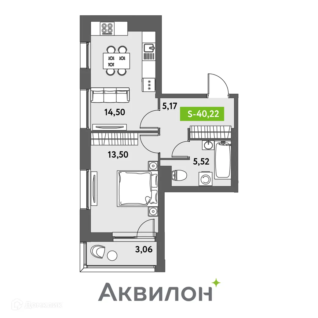 Фото квартиры в ЖК Аквилон Leaves (Аквилон Ливз)