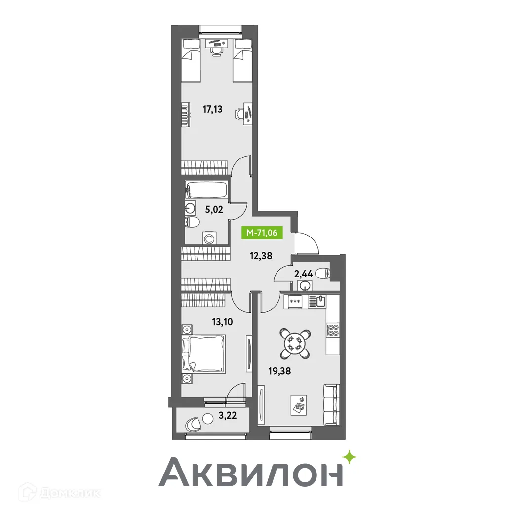 Фото квартиры в ЖК Аквилон Leaves (Аквилон Ливз)