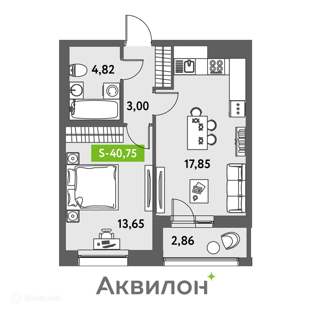 Фото квартиры в ЖК Аквилон Leaves (Аквилон Ливз)