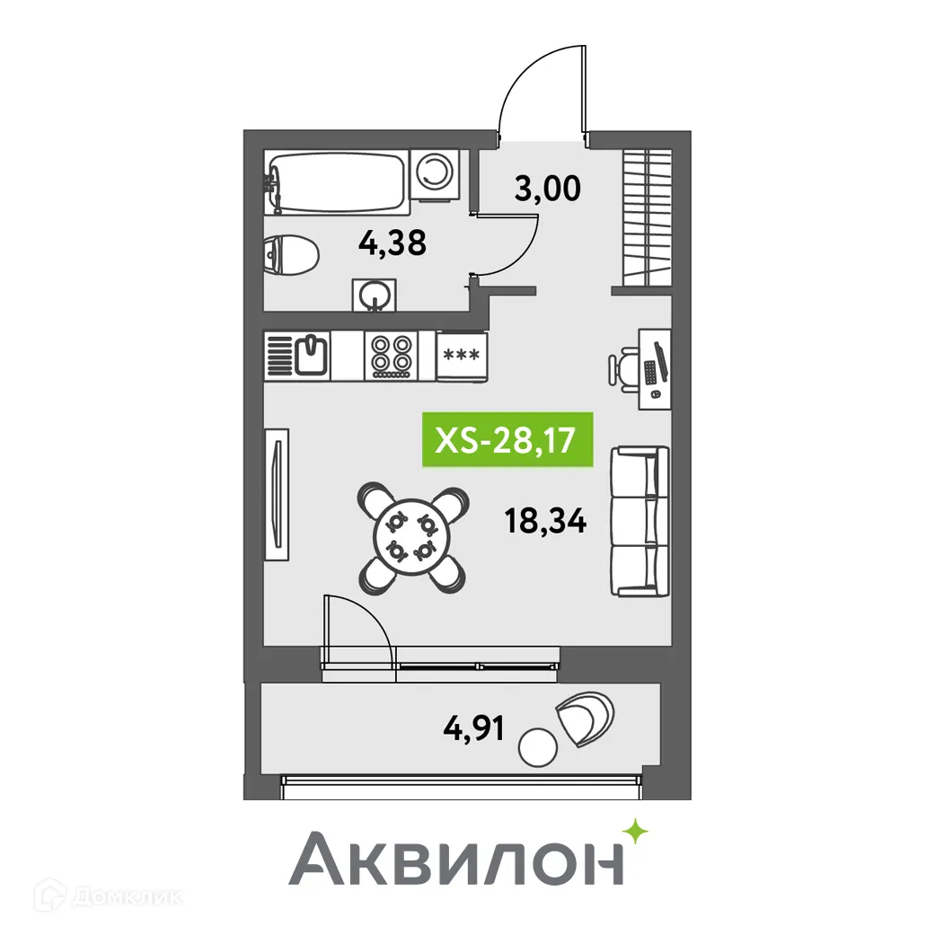 Фото квартиры в ЖК Аквилон Leaves (Аквилон Ливз)