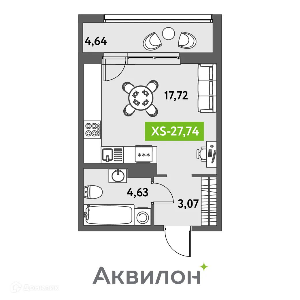 Фото квартиры в ЖК Аквилон Leaves (Аквилон Ливз)