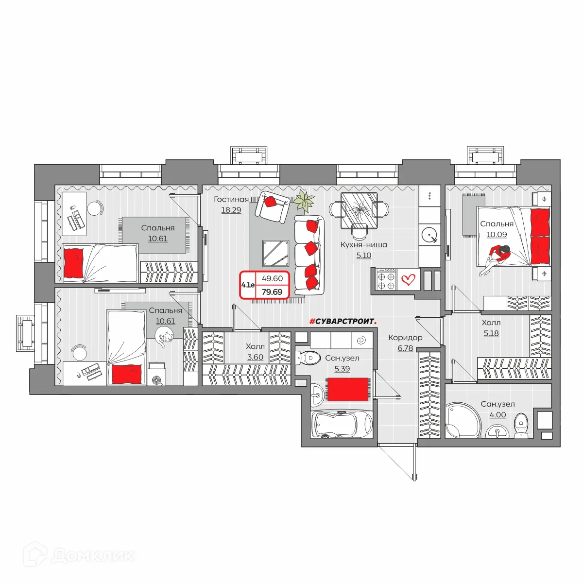 Фото квартиры в ЖК Станция Спортивная