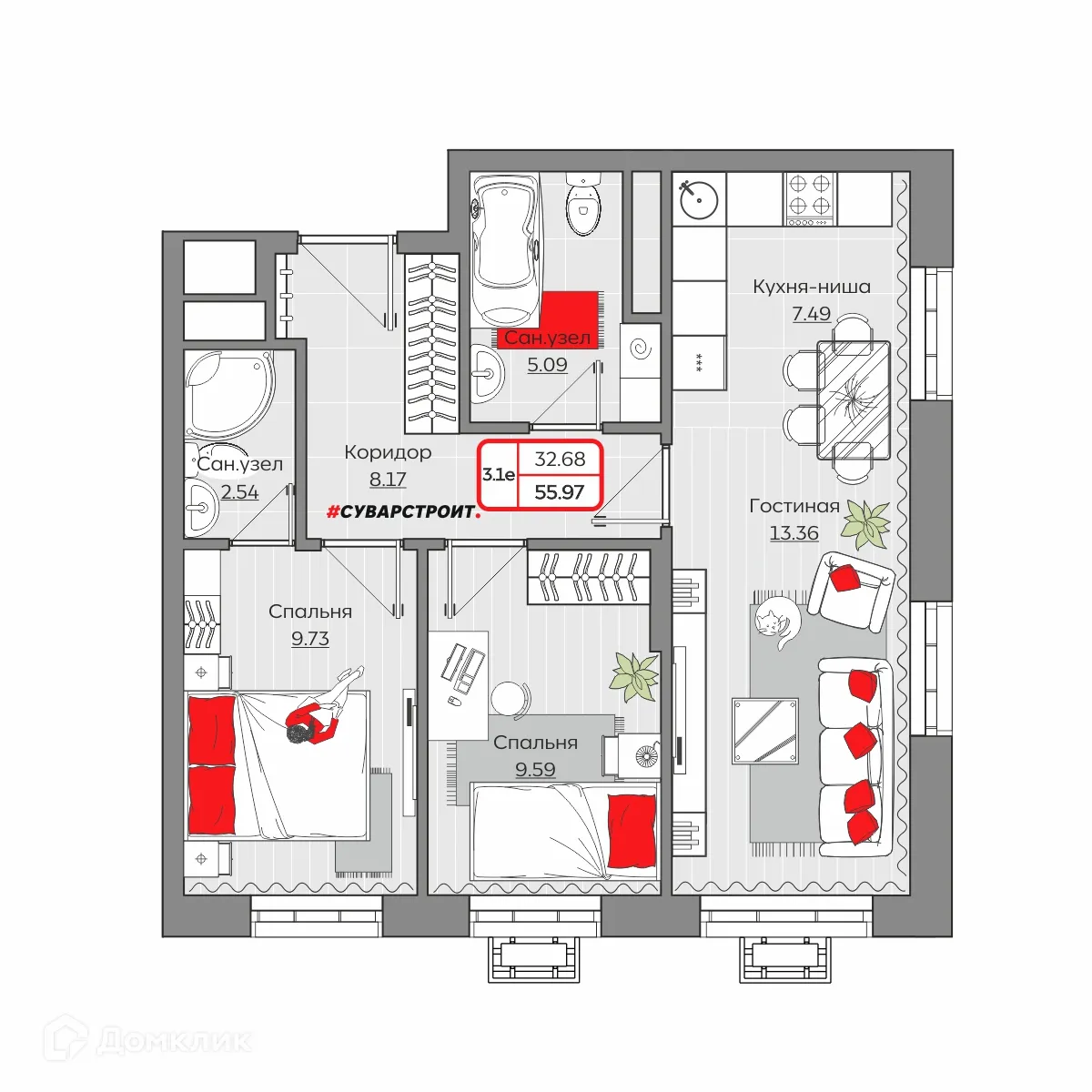 Фото квартиры в ЖК Станция Спортивная