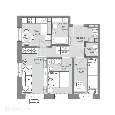 Фото квартиры в ЖК Станция Спортивная