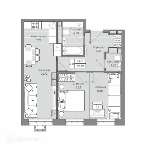 Фото квартиры в ЖК Станция Спортивная