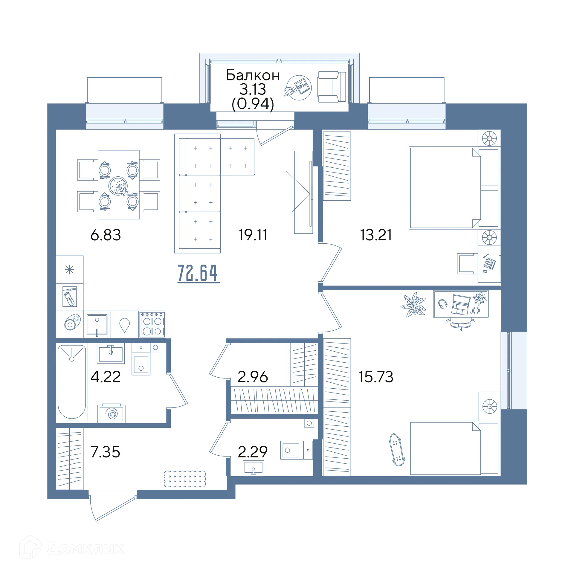 Фото квартиры в ЖК Авторы на Годовикова