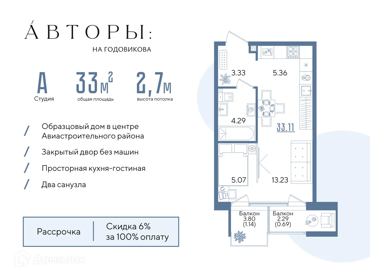 Фото квартиры в ЖК Авторы на Годовикова