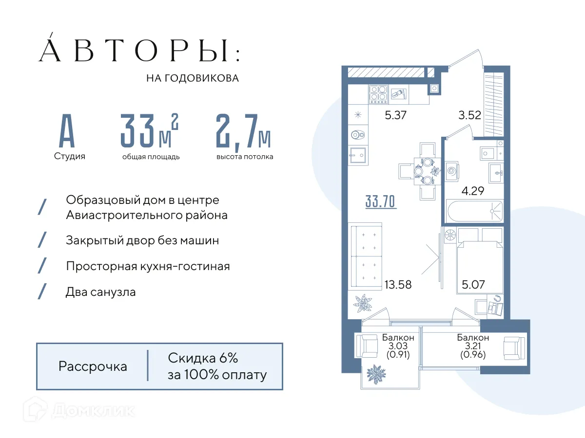 Фото квартиры в ЖК Авторы на Годовикова