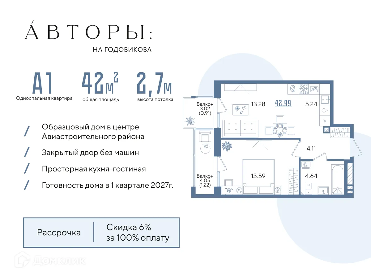 Фото квартиры в ЖК Авторы на Годовикова
