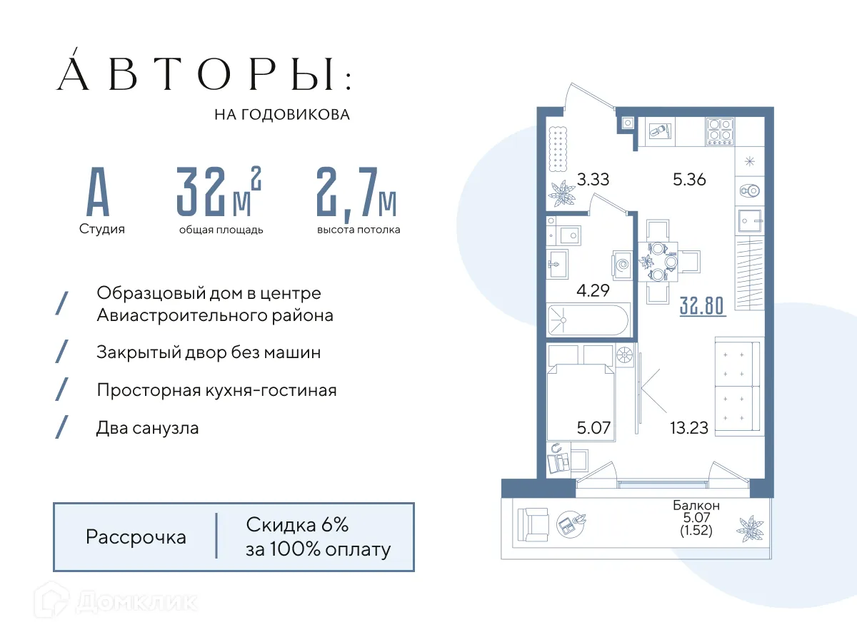 Фото квартиры в ЖК Авторы на Годовикова