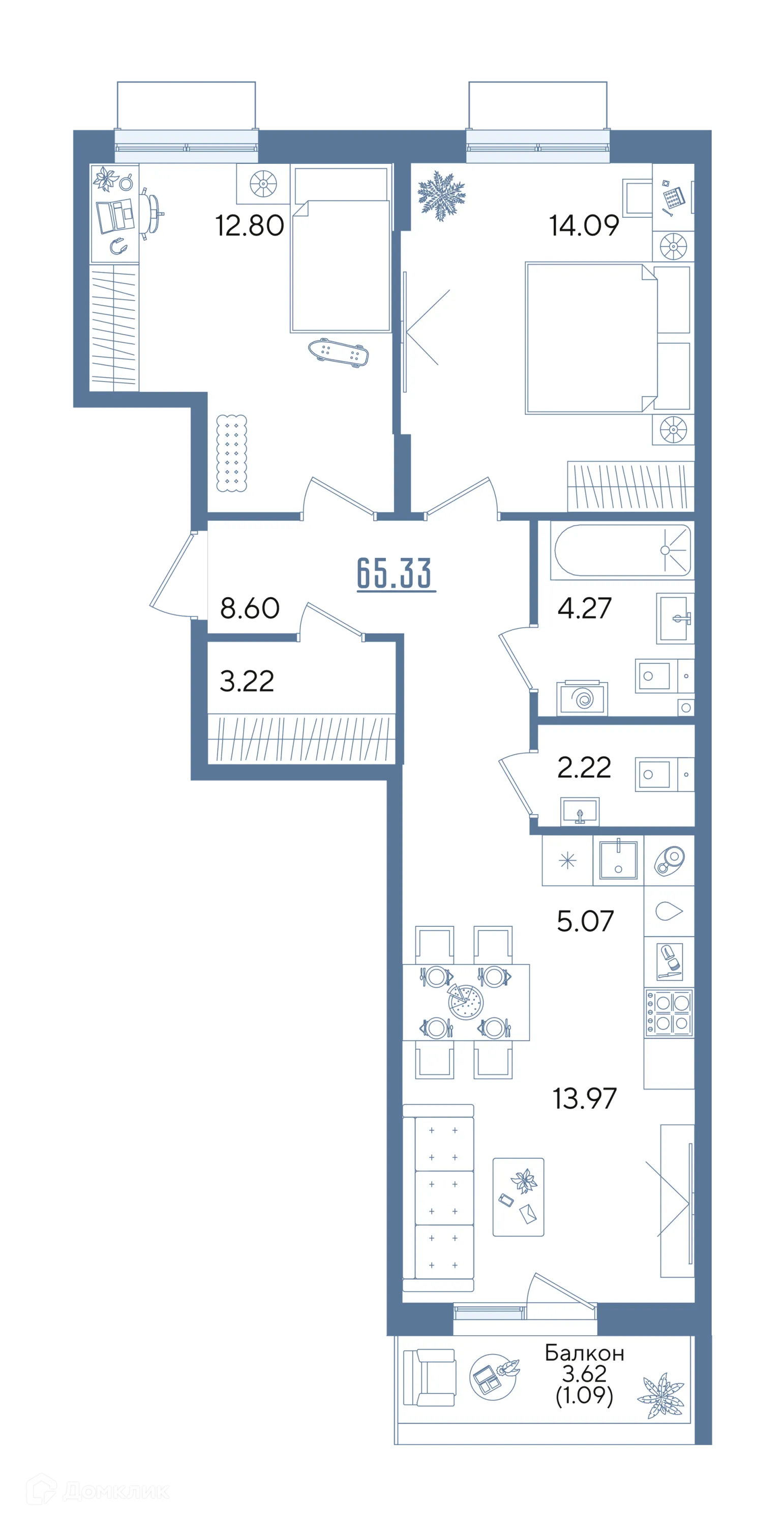 Фото квартиры в ЖК Авторы на Годовикова