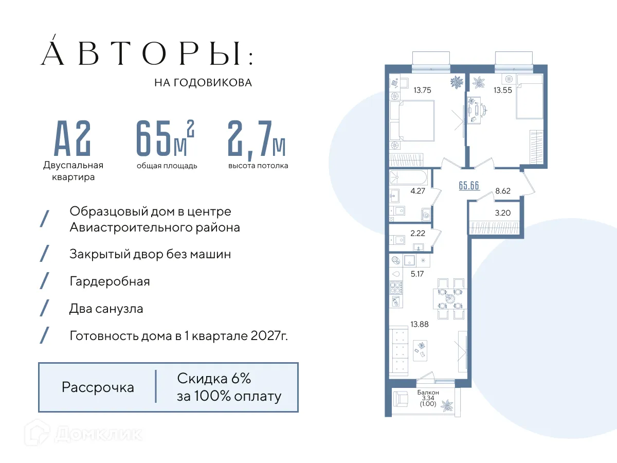 Фото квартиры в ЖК Авторы на Годовикова