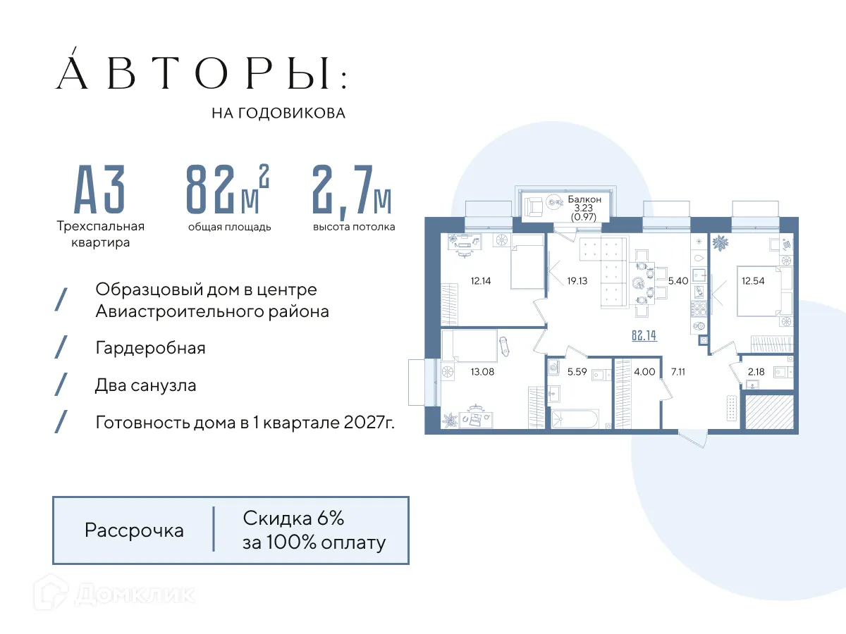 Фото квартиры в ЖК Авторы на Годовикова