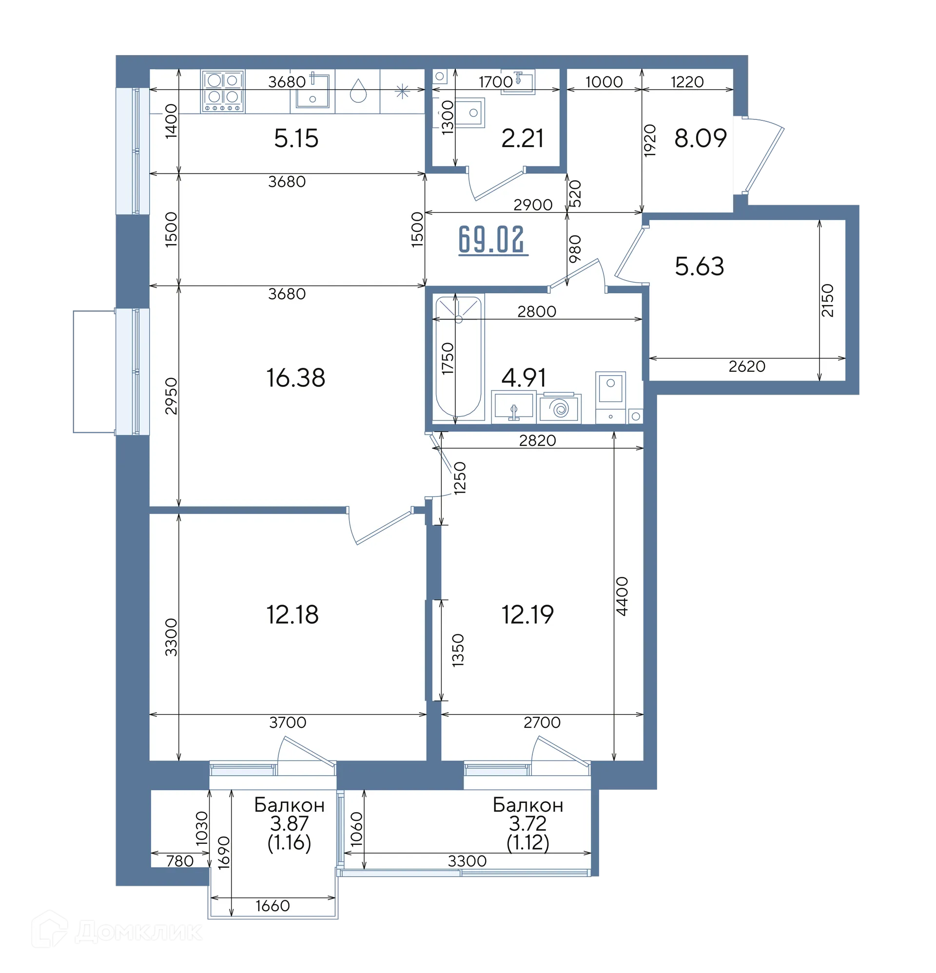 Фото квартиры в ЖК Авторы на Годовикова