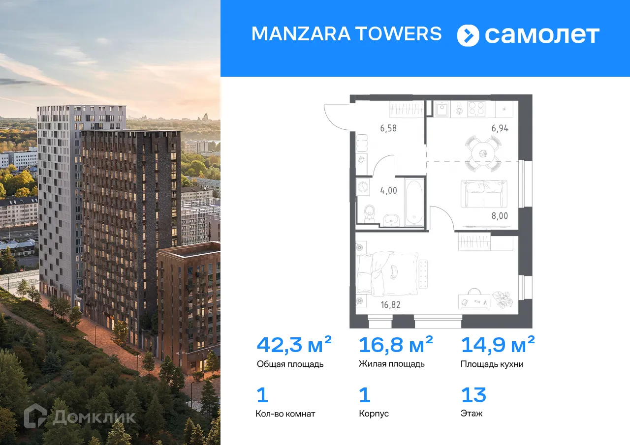 Фото квартиры в ЖК Manzara Towers (Манзара Тауерс)