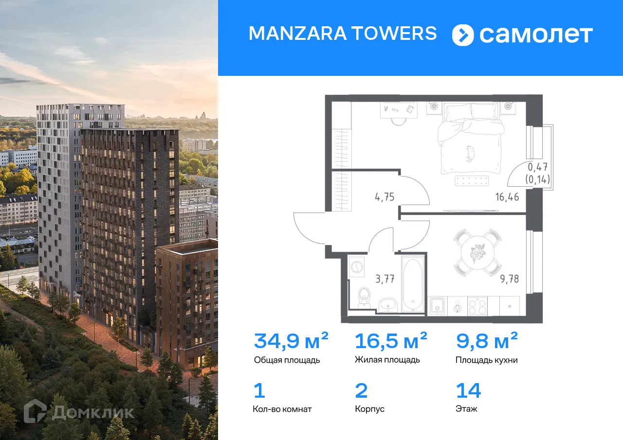 Фото квартиры в ЖК Manzara Towers (Манзара Тауерс)