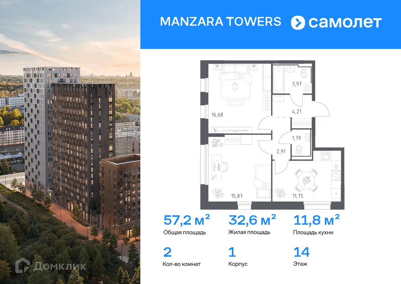 Фото квартиры в ЖК Manzara Towers (Манзара Тауерс)