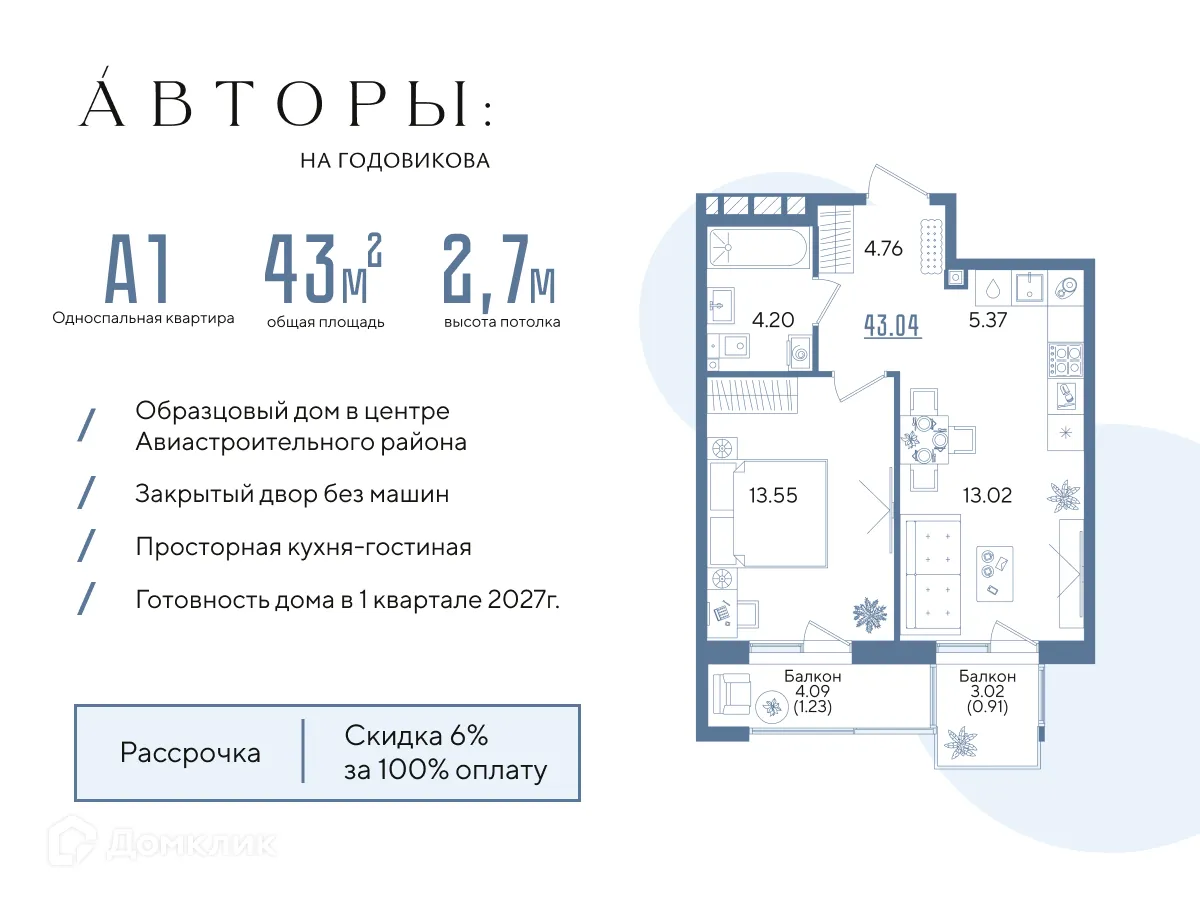 Фото квартиры в ЖК Авторы на Годовикова