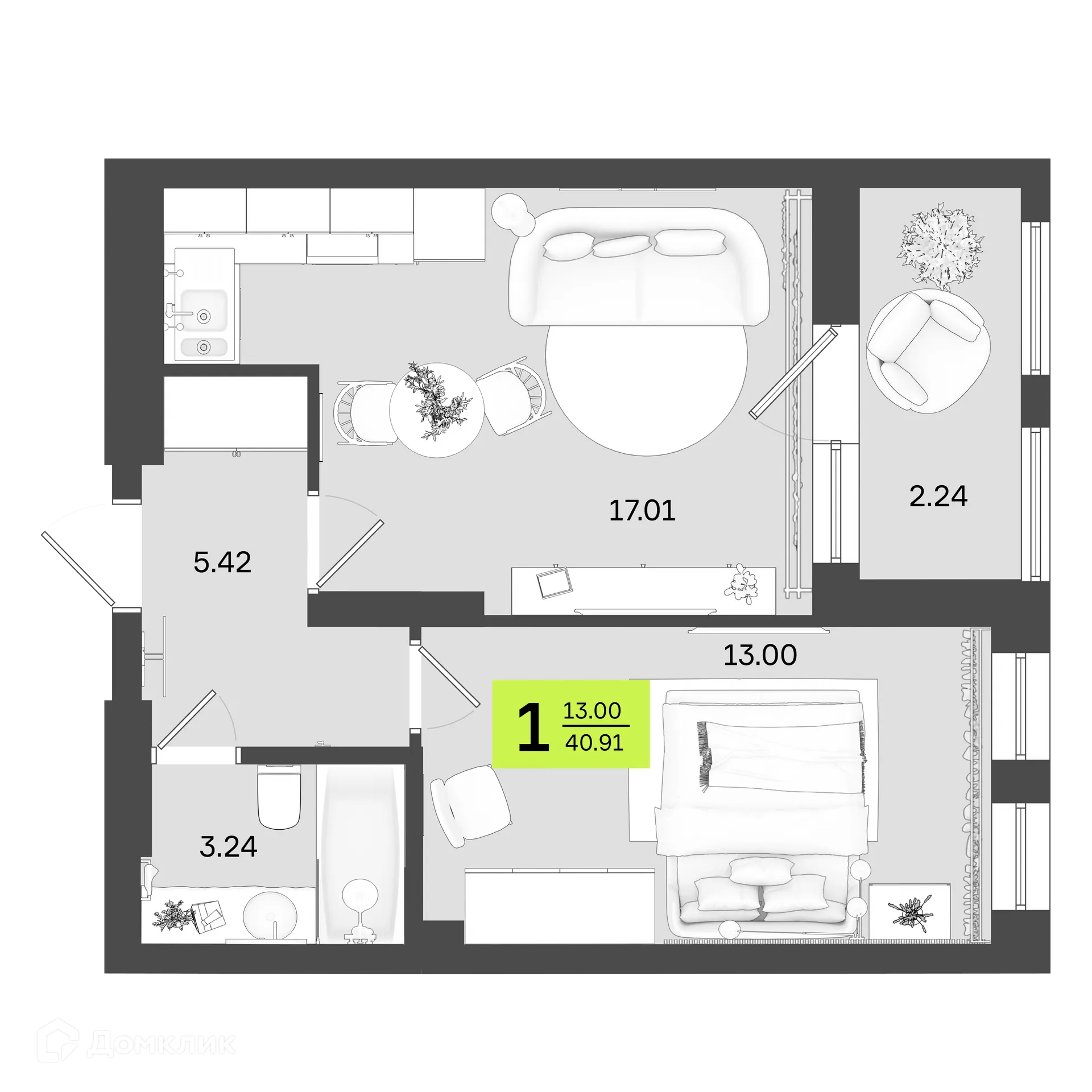 Фото квартиры в ЖК Новый Фамильный