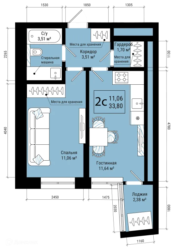 Квартира в ЖК VETER (Ветер)