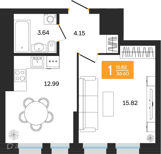Фото квартиры в ЖК Грани