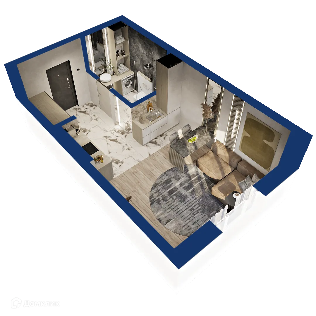Планировка студии квартиры 29.98 м² в ЖК Вершина, г. Уфа — фото 1